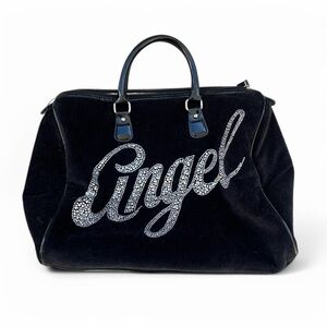 Victoria’s Secret angel gemstone black velour handbag